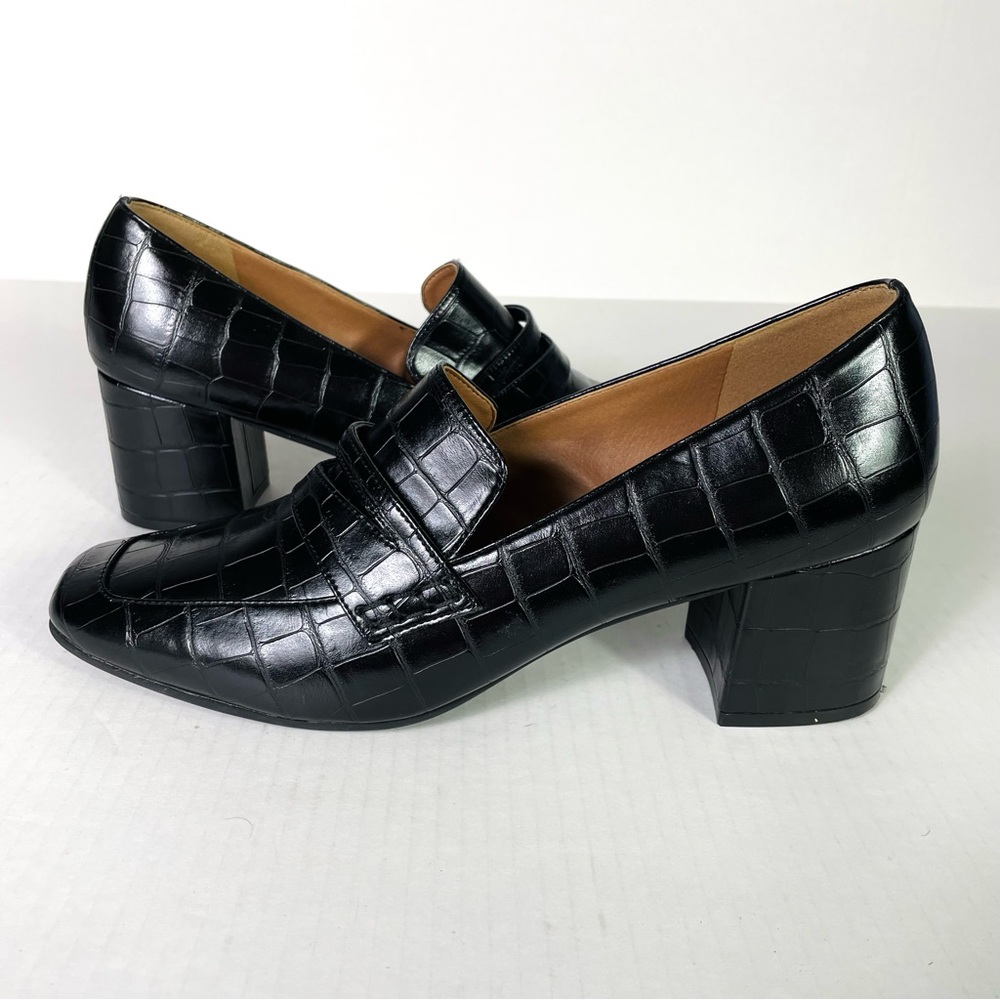 NORDSTROM RACK block heel loafers croc print - Picture 1 of 6